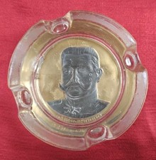 Glas Aschenbecher, Militaria, Paul von Hindenburg, patriotisch, I. Weltkrieg