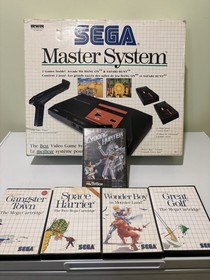 Sega Master System Console Complete in Box CIB - Tested & Works With 5 Games