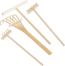 4pcs Zen Garden Rake Tool Kit - Miniature Tabletop Japanese Rock Sand Zen Garden
