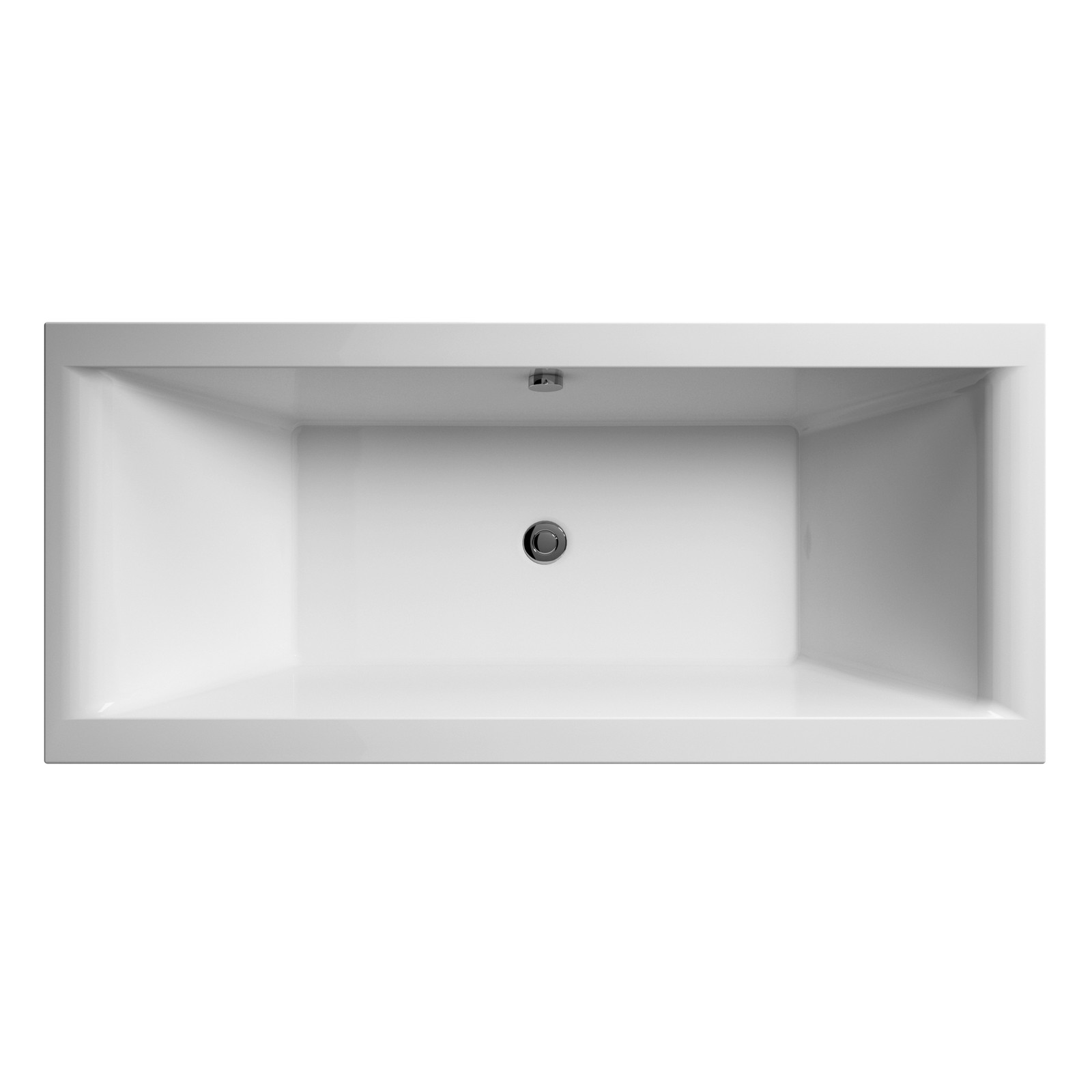 White Square Double-Ended Acrylic Bath with Leg Set, 1700x700x400mm