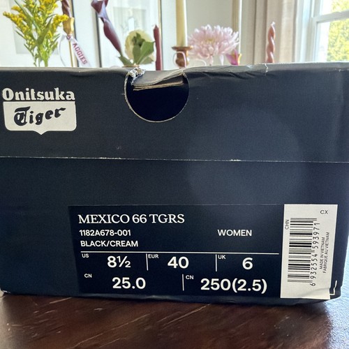 ONITSUKA TIGER MEXICO 66 TGRS BALLET FLATS Black/Cream 1182A678-001 New! W 8 1/2 - Picture 6 of 6