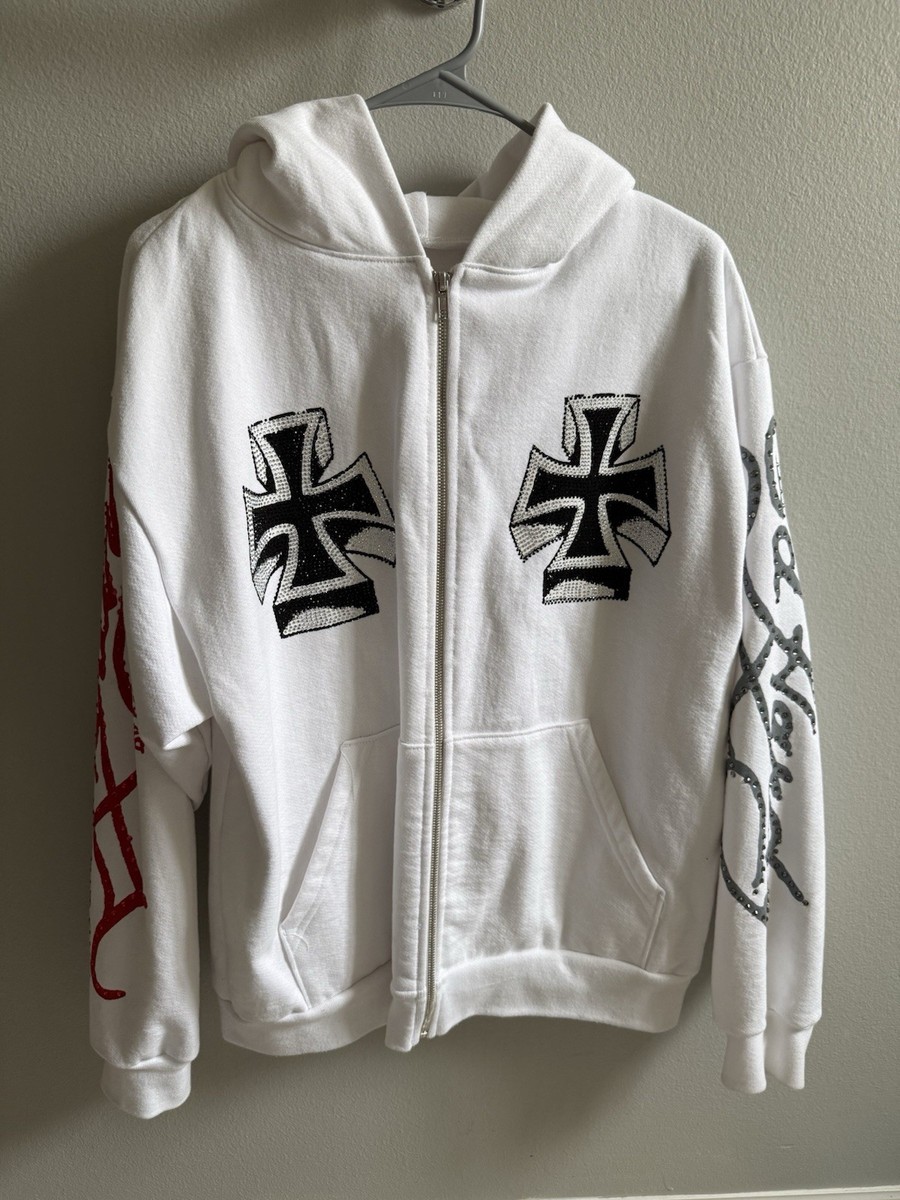 Ken Carson × Edhardy zip up hoodie Ed Hardy × Ken Carson Black Zip Up Hoodie | WHAT'S ON THE STAR?