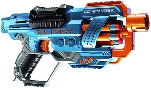 Juguete bláster Nerf Elite 2.0 Commander RD-6 para niños de 8+ años, lanzador de dardos con