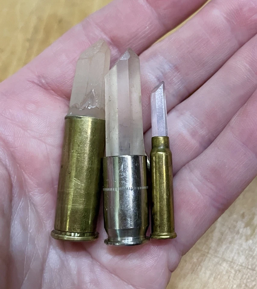 (5) Crystal Bullets for use in jewelry making Quartz & Epidote - Image 4 of 4