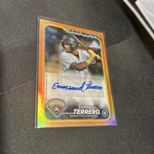 Enmanuel Terrero Auto 15/25 2024 Topps Pro Debut ORANGE SP Foil Prospect PIRATES