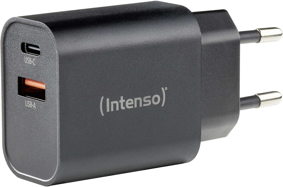 Intenso Ladegerät Power Adapter 30 Watt W30AC USB-A + USB-C für 2 Geräte schwarz - Bild 3 von 4