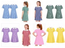 2er Pack Mädchen Gingham Schule Plissee Klei...