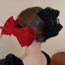 16CM Large Bow Hair Claw Crab Women French Temperament Hairpin Hair Clip