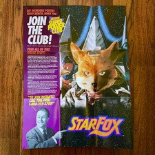 Nintendo Power Super Power Club Star Fox Poster Insert - Play It Loud - Only For