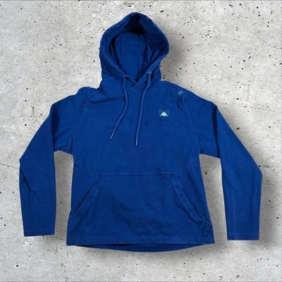 Kappa Small Logo Hooded Sweatshirt Blue Mens Size S Pullover Hoodie Sportswear