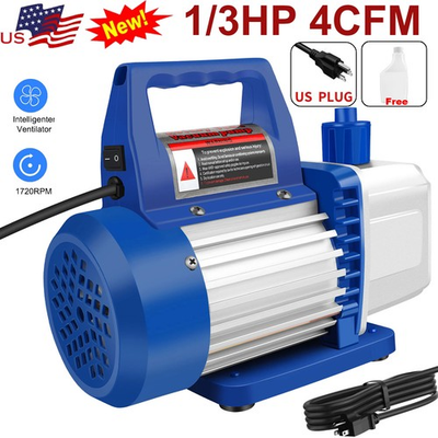 #ad #ad 1 3 HP Single Stage Vacuum Pump 4 CFM 110V 120V AC Air Conditioner for HVAC $59.95