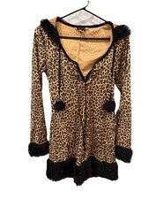 Y2K Vintage Leopard Print Dream girl Dress Cosplay Sleepwear Size Medium