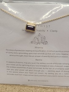 Authentic Bryan Anthonys Gold Plated Healing Stone Necklace Amethyst