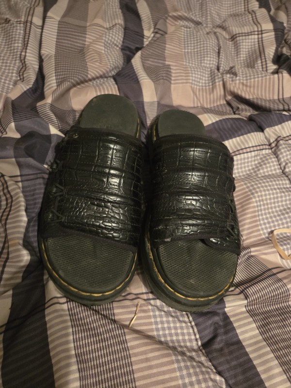 Dr Martens Black Leather Croco Sandals Men's 12M 