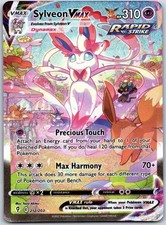 Sylveon VMAX 212/203 Arcobaleno Raro Cieli in Evoluzione Pokemon Holo leggermente giocato