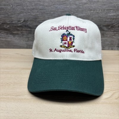 San Sebastian Winery Hat Cap Strap Back Green White St Augustine Mens Florida