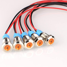 5Pcs 8Mm LED Metal Indicator Light AC/DC 12-24V Waterproof Signal Lamp Pilot Das