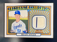2021 Topps Heritage Brady Singer RC Clubhouse Collection Relic 🔥 2-Color Patch