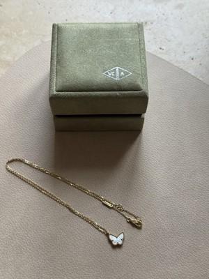 Van Cleef & Arpels Sweet Alhambra Butterfly Mini Necklace 18K Gold MSRP $2050
