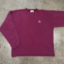 Adidas Vintage Crewneck Sweatshirt Mens XL Maroon Burgundy Embroidered Logo USA