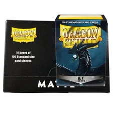 Matte Jet Case Display Dragon Shield Standard Size Sleeves - 10 Packs