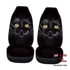 Black Cat Car Seat Covers Set for Women Men