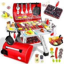 41Pcs Toy Grill Kids Grill Playset with Sound  Light for Toddlers Kids BBQ