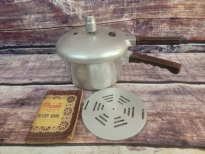 #ad VTG Presto Pressure Cooker 4 QT Model 404 With Rack And Recipe Book $34.99