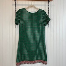 J. Crew Women’s Green Floral Gallery Keyhole Back Short Sleeve Shift Dress 2