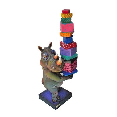 Carlos & Albert Rhino Balancing Act MM412 Signed Ltd Ed 150 Sculpture