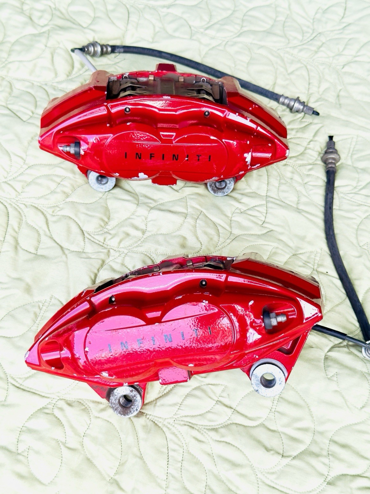 2017-2022 Infiniti Q60 Red Sport AKEBONO 4502 Front Caliper Set Complete! Used