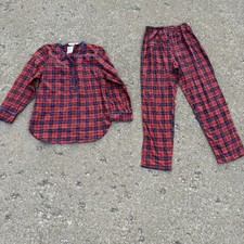 VTG NWT Flannel Cotton Pajama Lounge Set Medium Plaid Tartan Cozy Soft Casual
