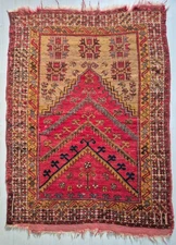 Antique Prayer Rug, Anatolian Carpet, Hand Woven Rug, Handmade, Wool, Tribal