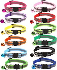 12-Pack Safety Release Reflective Cat Collars with Bell - Breakaway Buckle,