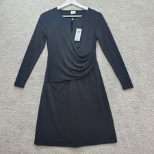 Abercrombie Fitch Black Draped Ruched Long Sleeve Keyhole V Neck Dress XXS