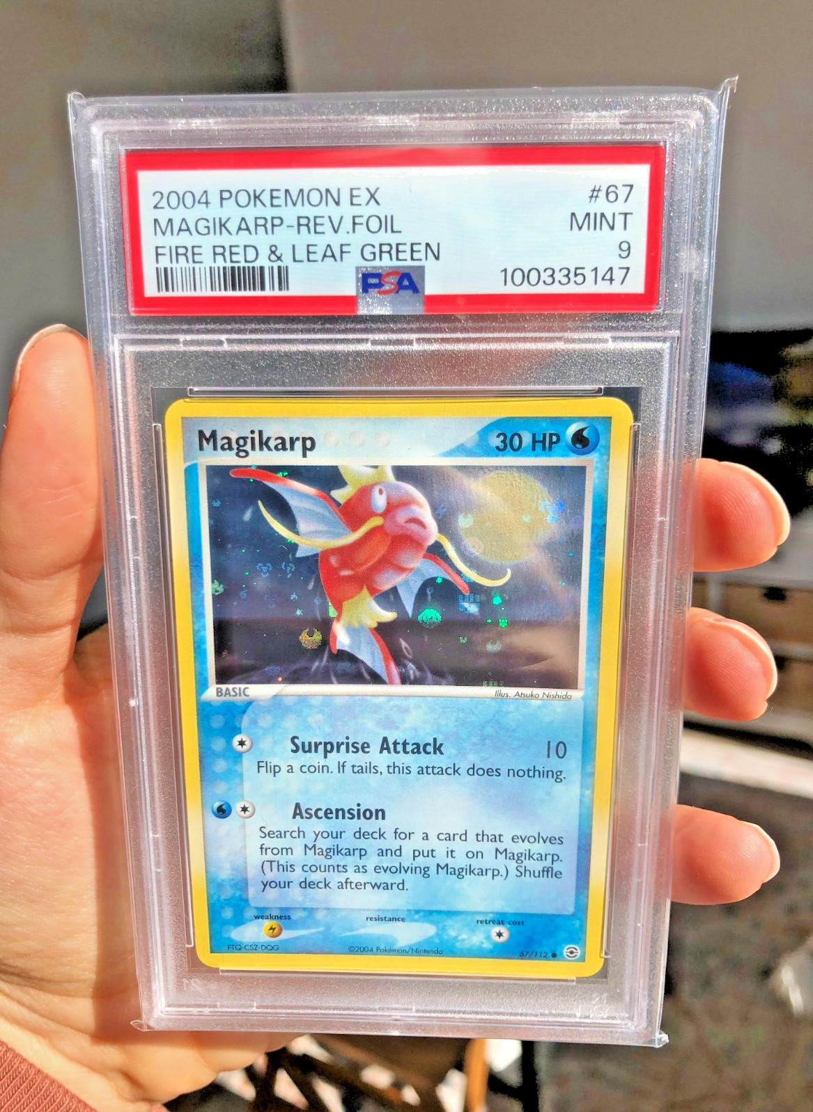 PSA 9 Magikarp 67/112 Fire Red & Leaf Green Reverse Holo MINT
