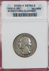 1932-D WASHINGTON QUARTER ANACS GOOD 4 DETAILS