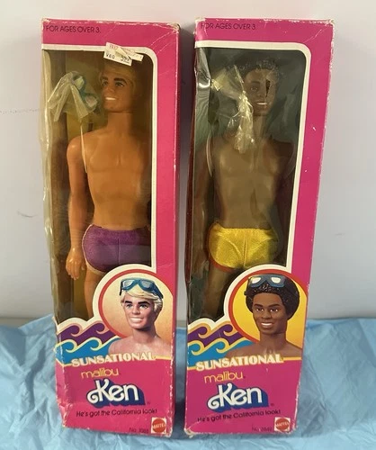 Vintage Sunsational Malibu Ken 1980’s Set of 2 Mattel