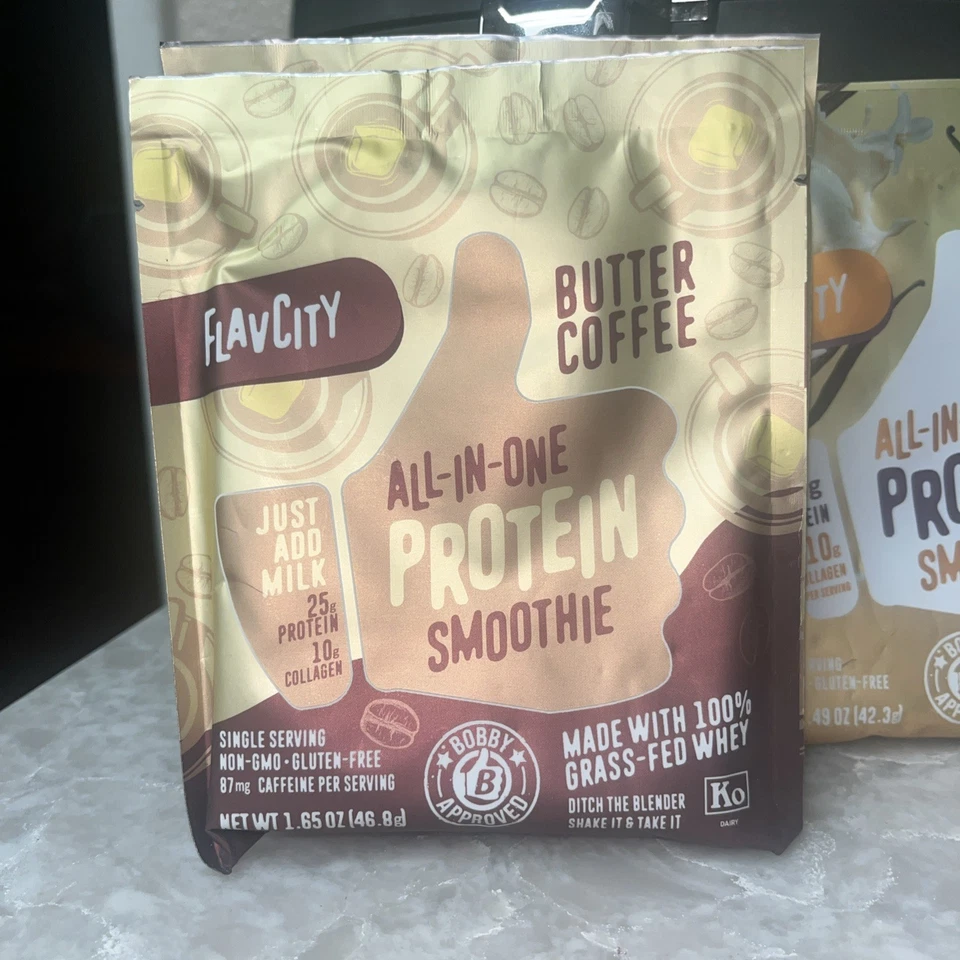 Paquete de variedad de batidos de proteínas todo en uno Flav City de una sola porción Foto 2 de 4