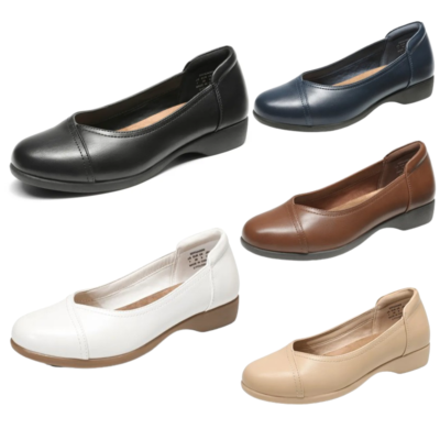 #ad Women Low Heel Round Toe Slip On Business Office Dress Shoes Comfort Flat Shoes $15.99