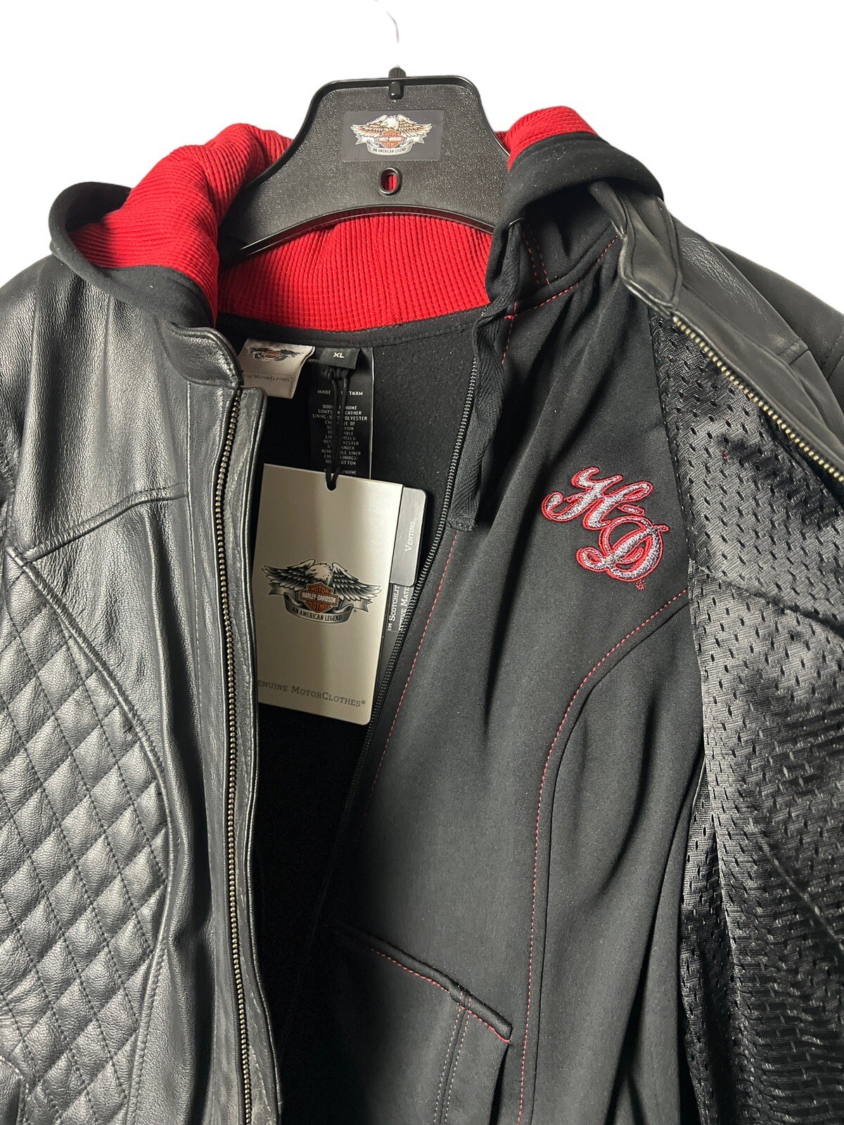 HarleyDavidson Scroll Skull 3in1 Large Leather Jacket Black 98104