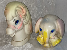 1960's Sanitoy Horse & Elephant Rubber Squeaky Toy Made in USA