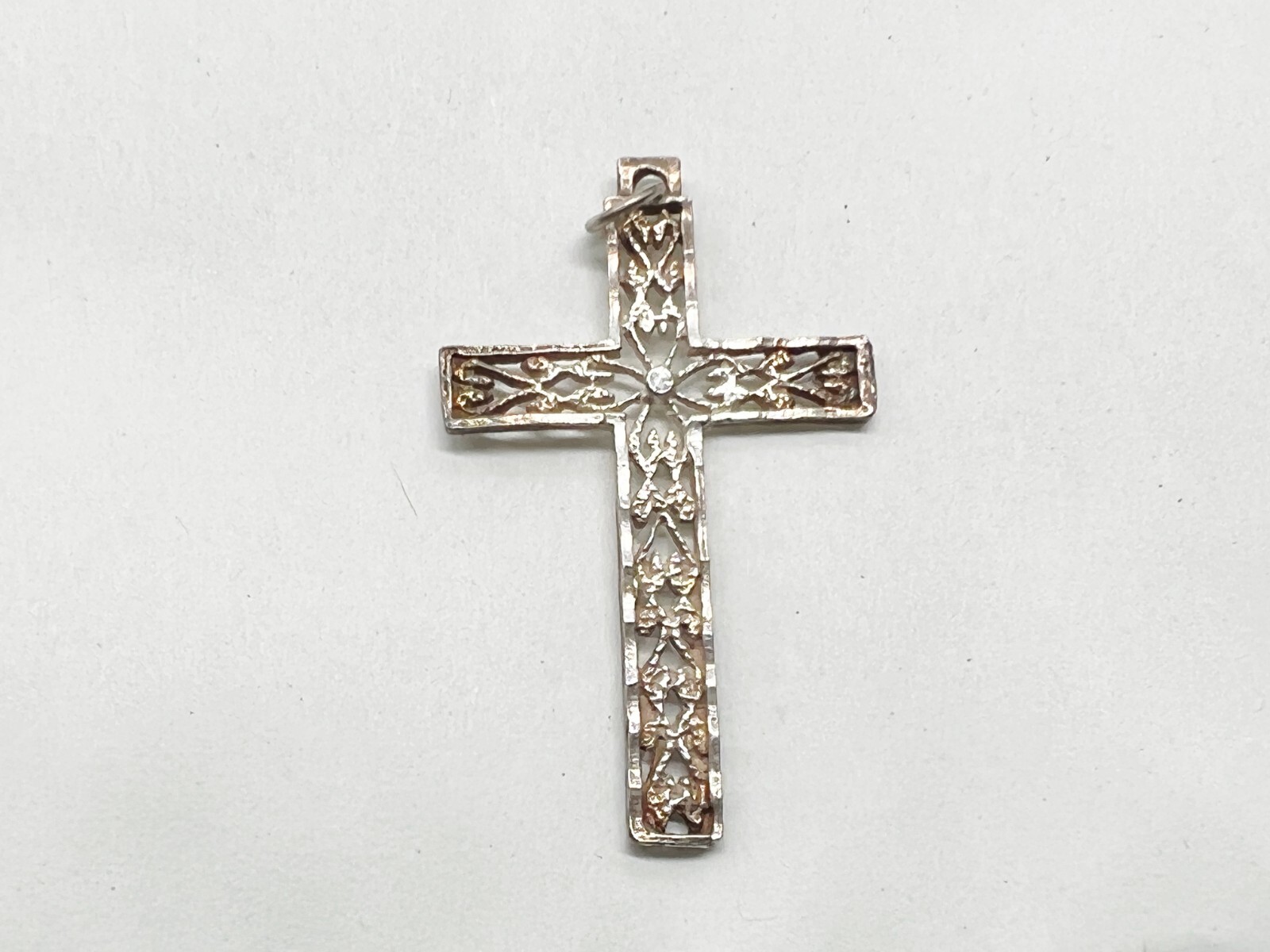 VINTAGE SOLID SILVER STERLING CUT WORK CELTIC CRO… - image 3