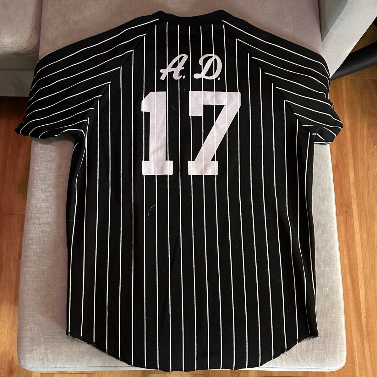 【新品】Supreme Pinstripe Baseball Jersey Supreme Black AD Pinstripe Baseball Jersey Mens Size Medium | eBay