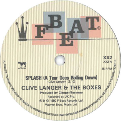 Clive Langer & The Boxes - Splash (A Tear Goes Rolling Down) (7 Zoll Single)