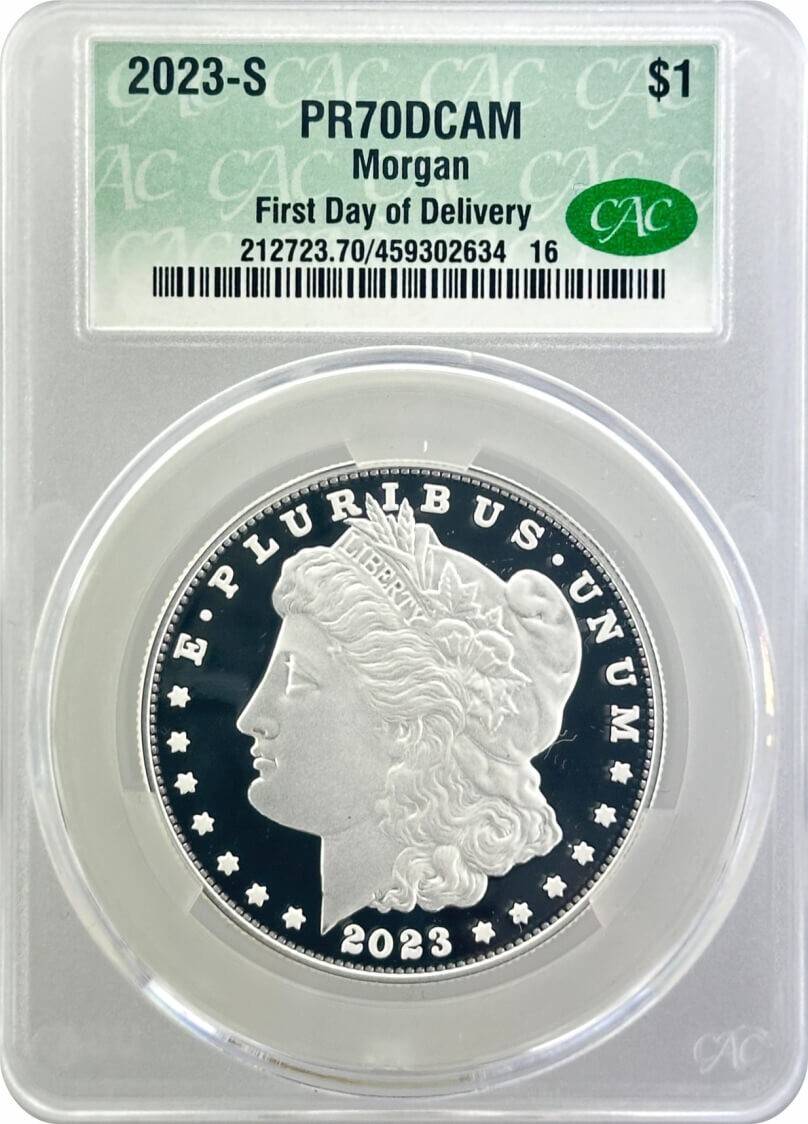2023 $1 S Proof Silver Morgan Dollar CAC PR70 DCAM First Day of
