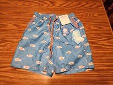 Mr. Swim 7" Men  s Riding Sailboat Print Aqua Blue Swim Trunks Shorts NWT S