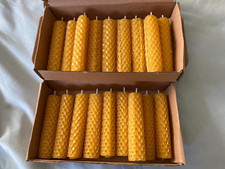 20 HANDMADE 100 % NATURAL BEES WAX PILLAR CANDLES 9CM HIGH 2CM WIDE