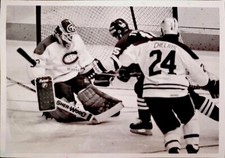 1987 PATRICK ROY TYPE 1 NHL HOCKEY PHOTO CHRIS CHELIOS MONTREAL CANADIENS GOALIE