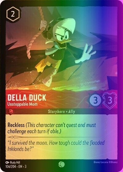 Lorcana Della Duck - Unstoppable Mom (106/228) Into the Inklands NM FOIL